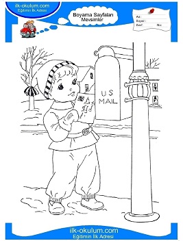 Çocuklar İçin Kış Boyama Sayfaları 